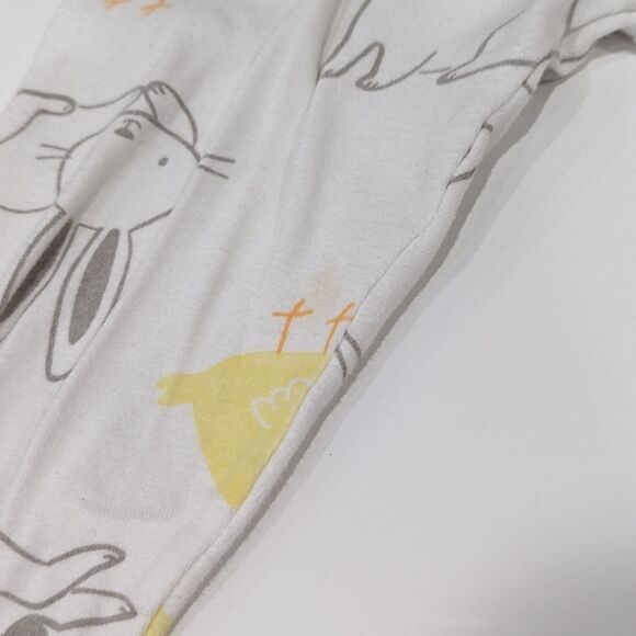 Carter's Easter rabbit Bunny Chick spring gray yellow white pajamas size 4t - Picture 6 of 8